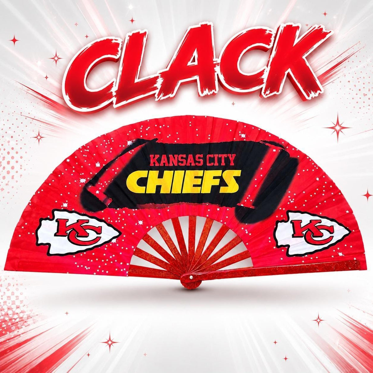 Kansas City Chiefs Clack Fan | NFL Game Day Folding Hand Fan