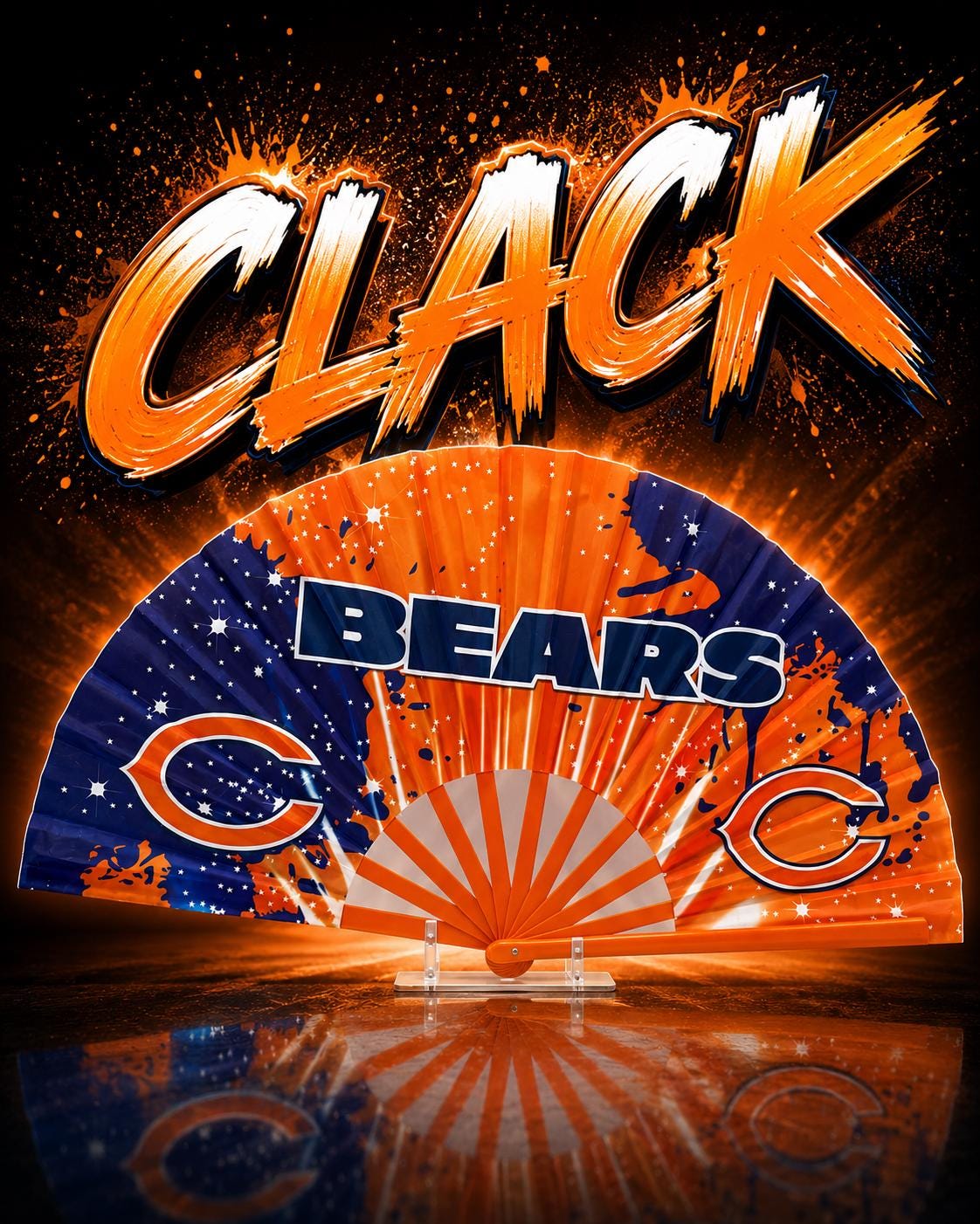 Chicago Bears Clack Fan | NFL Game Day Folding Hand Fan