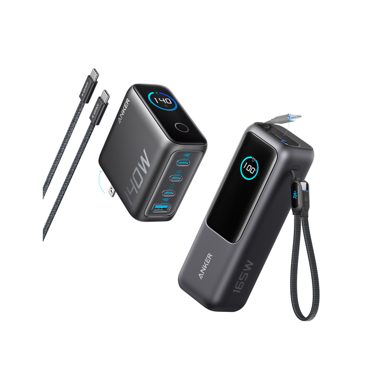 Anker Laptop Power Bank (25K, 165W, Built-In and Retractable Cables)
