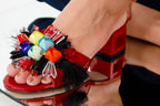 The Vigo Red Leather Block Heel Women Sandal