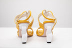 The Duffryn Yellow T-Strap Leather Women Sandal