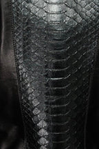 The Nayro Pythn Black Leather Women Jacket