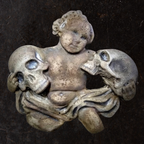 Cherub Holding Skulls Mold | Gothic Angel Casting Mold | Pacific Mold Design