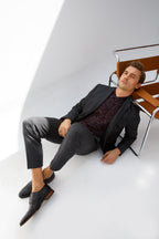 The Turan Black Woven Double Monk Strap Dress Men Shoe