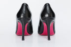 The Ege Black Leather Pump Fuchsia Sole Women Shoe