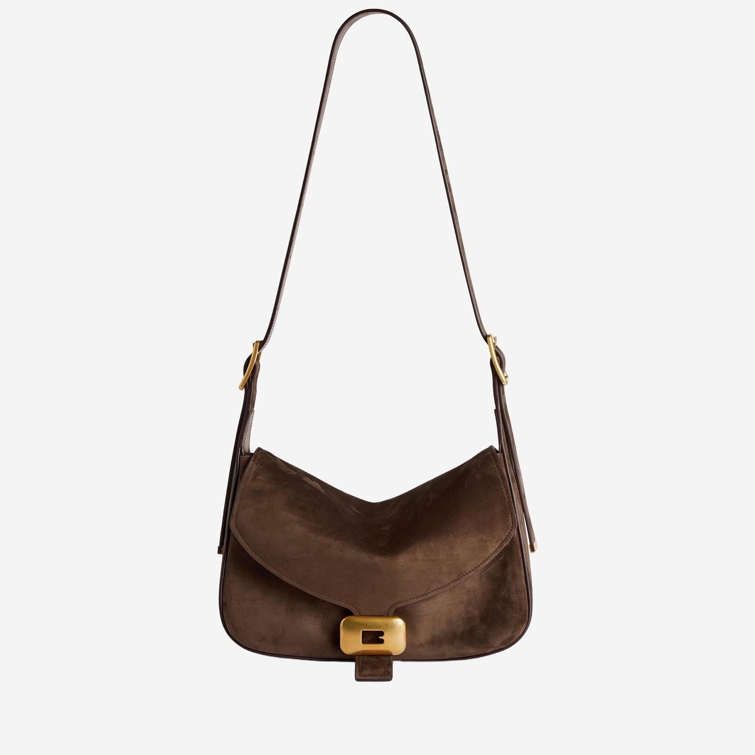 Balenciaga Brown Suede Cicca Shoulder Bag