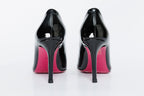 The Ege Black Patent Leather Pump Fuchsia Sole Women Shoe