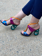 The Duffryn Multicolor T-Strap Leather Women Sandal