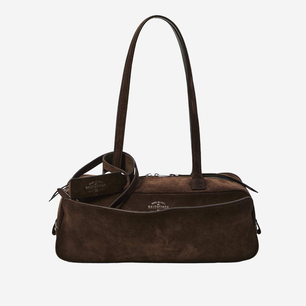 Balenciaga Small Bowling Bag in Dark Brown