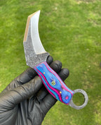 Handmade 1095 steel karambit Neck knife