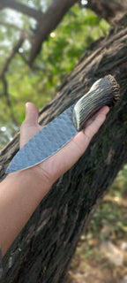 Handmade Stone Texture Hand Forged 1095 High Carbon Steel Knife