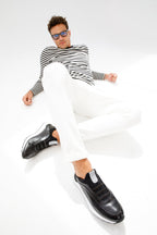 The Sonoma Black Leather Men Sneaker