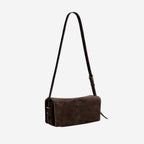 Balenciaga Dark Brown Suede Shoulder Bag