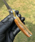 Damascus Blade EDC Folding Pocket Knife