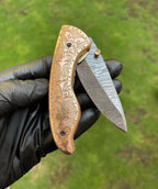 Custom Handmade Damascus Blade EDC Folding Pocket Knife