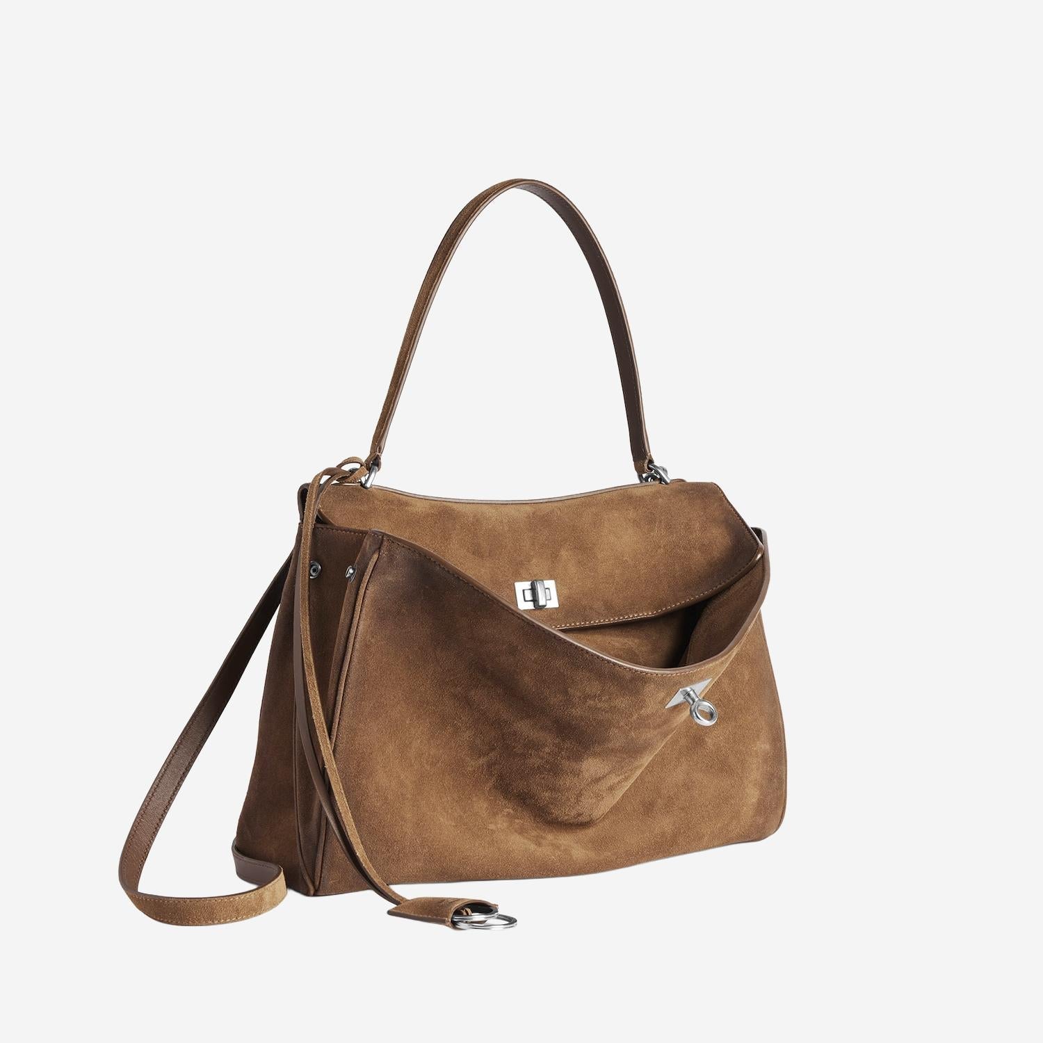 Balenciaga Medium Suede Rodeo Shoulder Bag