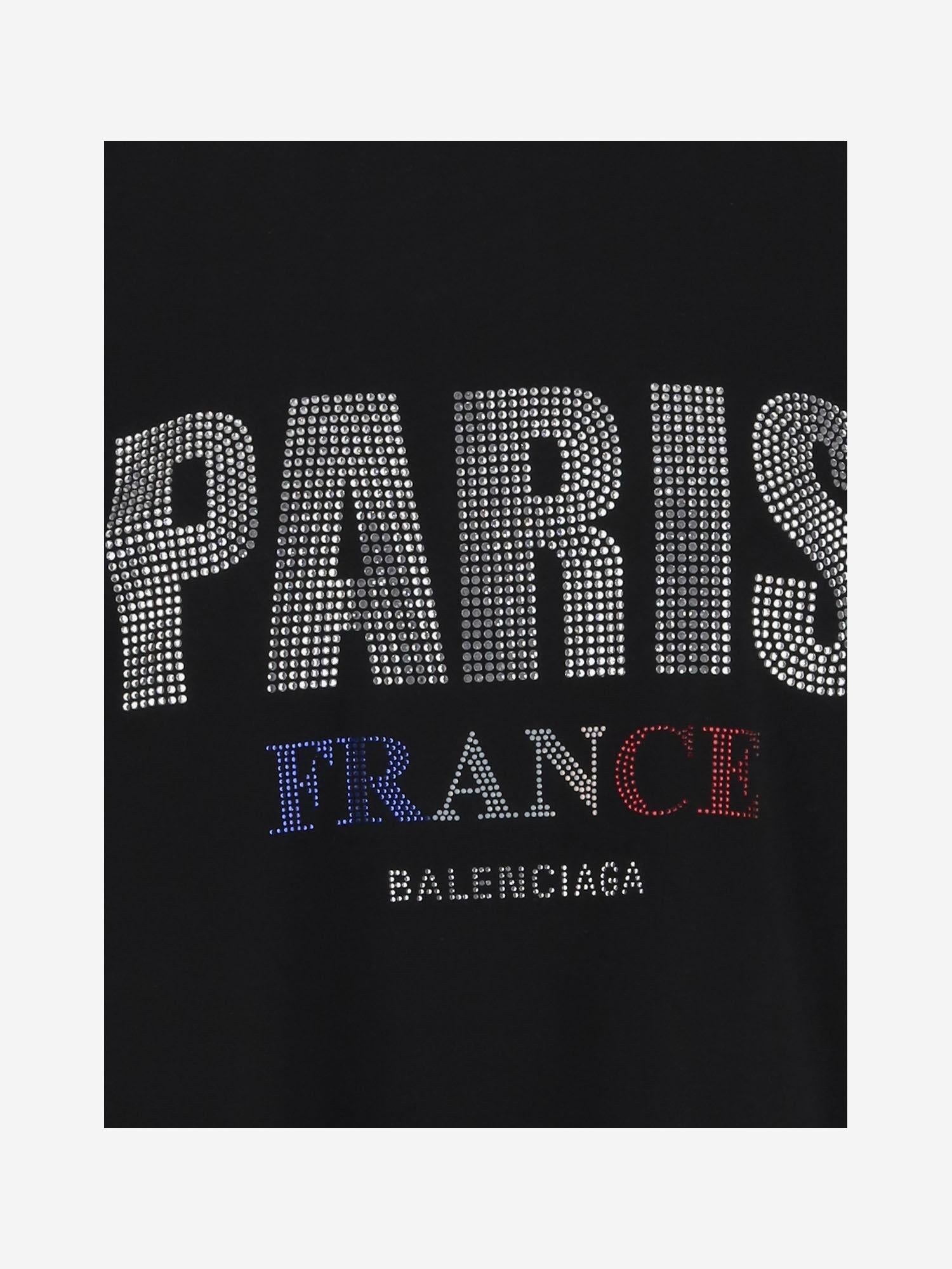 Balenciaga Rhinestone Cotton T-Shirt