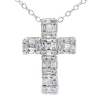 .50ct Diamond Cross Religious Pendant 10KT White Gold