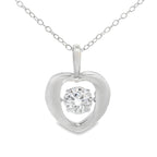 1.00ct Moissanite Heart Love Pendant Sterling Silver