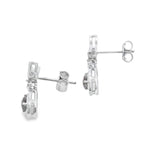 .47ct Quartz Diamond Dangle Earrings 10KT White Gold