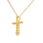 .11ct Diamond Cross Religious Pendant 14KT Yellow Gold