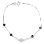 .67ct Sapphire Diamond Bracelet 14KT White Gold