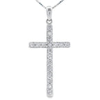 .25ct Diamond Cross Religious Pendant 14KT White Gold