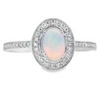 .36ct Opal Diamond Ring 10KT White Gold