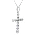 .12ct Diamond Cross Religious Pendant 14KT White Gold