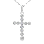 .20ct Diamond Cross Religious Pendant 14KT White Gold