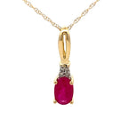 .02ct Ruby Diamond Fashion Pendants 10KT Yellow Gold