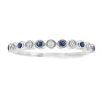 Sapphire Diamond stackable band set 14KT White Gold