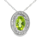 .52ct Peridot Diamond Fashion Pendants 10KT White Gold