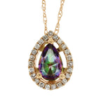 Treated Topaz Diamond Fashion Pendants 14KT Rose Gold