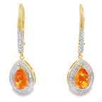 .88ct Amethyst Diamond Dangle Earrings 10KT Yellow Gold