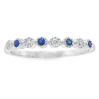 Sapphire Diamond stackable band set 14KT White Gold