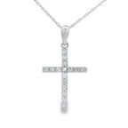 .19ct Diamond Cross Religious Pendant 14KT White Gold