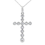 .50ct Diamond Cross Religious Pendant 14KT White Gold