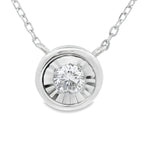 Natural .25ct Lab Grown Diamond Pendant Sterling Silver