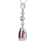 2.25ct Garnet Diamond Fashion Pendants 14KT White Gold