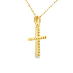 .10ct Diamond Cross Religious Pendant 14KT Yellow Gold