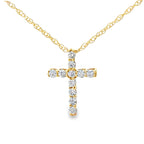 .12ct Diamond Cross Religious Pendant 10KT Yellow Gold