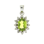.96ct Peridot Diamond Fashion Pendants 10KT White Gold