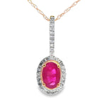 .61ct Ruby Diamond Fashion Pendants 10KT Yellow Gold