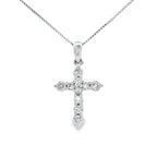 .30ct Diamond Cross Religious Pendant 14KT White Gold