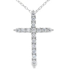 Genuine .65ct Cross Religious Pendant Sterling Silver