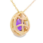 Amethyst Diamond Fashion Pendants 10KT Yellow Gold