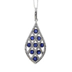 .58ct Sapphire Diamond Fashion Pendants 14KT White Gold