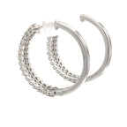 1.02ct Diamond Hoop Earrings 10KT White Gold