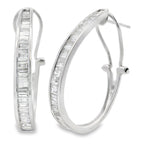 1.00ct Diamond Hoop Earrings 14KT White Gold